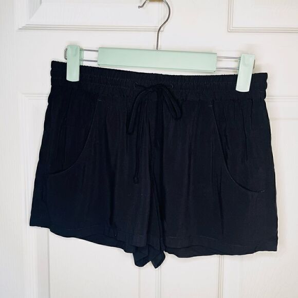 French Connection Pocket Drawstring Mini Shorts Black 0 - Picture 3 of 8